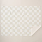 Cream Retro Karo Sherpadecke (Vorderseite (Horizontal))