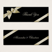 Cream Ribbon Danke Karte (Vorne & Hinten)