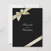 Cream Ribbon Hochzeitsankündigung Einladung (Vorderseite)