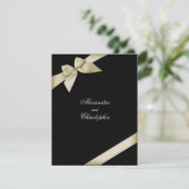 Cream Ribbon Hochzeitsankündigung Einladung (Stehend Vorderseite)
