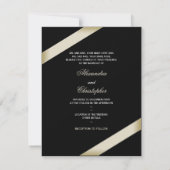 Cream Ribbon Hochzeitsankündigung Einladung (Rückseite)