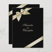 Cream Ribbon Hochzeitsankündigung Einladung (Vorne/Hinten)