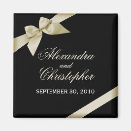 Cream Ribbon Save the Date Hochzeitserklärung Magnet