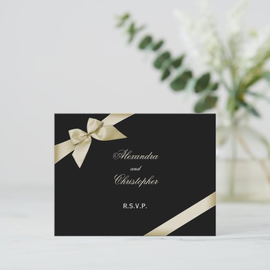 Cream Ribbon UAWG Einladungspostkarte (Stehend Vorderseite)