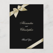 Cream Ribbon Vielen Dank Postkarte (Vorderseite)