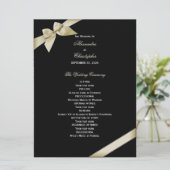 Cream Ribbon Wedding Program Programm (Stehend Vorderseite)
