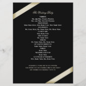 Cream Ribbon Wedding Program Programm (Rückseite)