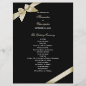 Cream Ribbon Wedding Program Programm (Vorderseite)
