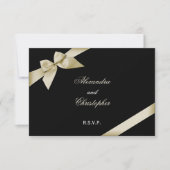 Cream Ribbon Wedding RSVP (Vorderseite)