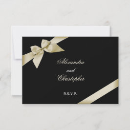 Cream Ribbon Wedding RSVP
