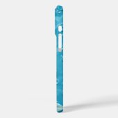 Cream-Rose auf Aqua Blue Art Case-Mate iPhone Case (Rückseite / Links)
