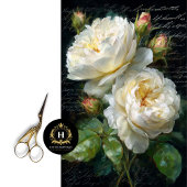 Cream Rose Bloom Decoupage Seidenpapier