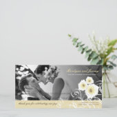 Cream Rose Wirbel Hochzeit Danke Fotokarte (Stehend Vorderseite)