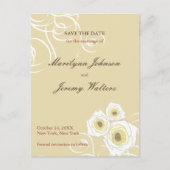 Cream Rose Wirbel Romantische Hochzeit speichern d Ankündigungspostkarte (Vorderseite)
