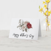 Cream & Rote Rose Boho Blume Bouquet Muttertag Karte (Gelbe Blume)