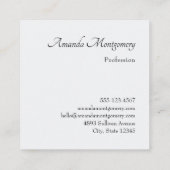 Cream & Rote Rose Boho Blume Bouquet Quadratische Visitenkarte (Rückseite)