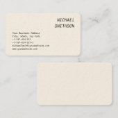 Cream Rounded Corner Charming Script Business Card Visitenkarte (Vorne/Hinten)