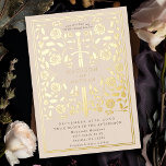 Cream Royal Mittelalterliche Hochzeit Folieneinladung<br><div class="desc">Feiern Sie Ihren besonderen Tag mit diesem königlich-mittelalterlichen Schwert Hochzeitsdesign. Das Design auf der Rückseite des Einladens ist KEINE echte Goldfolie. Sie können dies durch einen Klick auf "PERSONALISIEREN" weiter anpassen.</div>