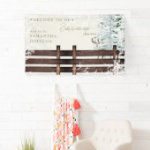Cream Rustic Baby, es ist kalt draußen Willkommen Banner (Insitu)
