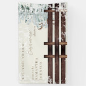 Cream Rustic Baby, es ist kalt draußen Willkommen Banner (Vertikal)