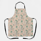 Cream Rustic Christmas Botanical Pattern Schürze (Vorderseite)