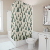 Cream Rustic Forest Tree Duschvorhang (Beispiel)