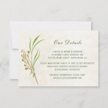 Cream Rustic Wedding Details Eintrittskarte