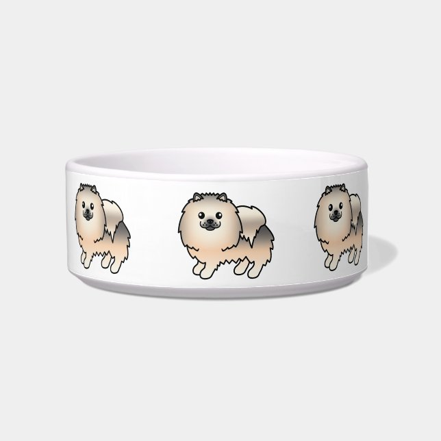 Cream Sable Cartoon Spitz Hunde Napf (Rechts)