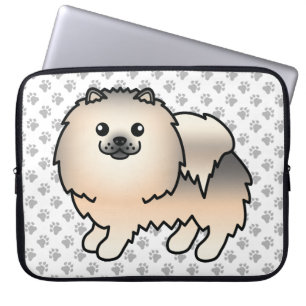 Cream Sable Pomeranian Cartoon Hund & Pfoten Laptopschutzhülle
