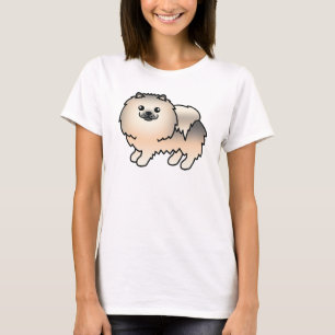Cream Sable Pomeranian Süßer Cartoon-Hund T-Shirt