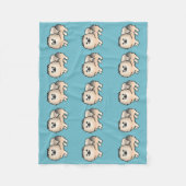 Cream Sable Spitz Hunde Muster auf blau Fleecedecke (Vorderseite)