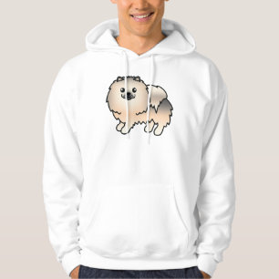 Cream Sable Spitz Niedlich Cartoon Dog Hoodie