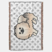 Cream Sable Spitz Niedlich Cartoon Dog & Paws Decke (Vorderseite Vertikal)