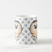 Cream Sable Spitz Niedlich Cartoon Dog & Paws Kaffeetasse (Mittel)