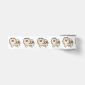 Cream Sable Spitz Niedlich Cartoon Dog Satinband (Vorderseite)