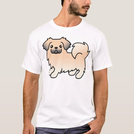 Cream Sable Tibetan Spaniel Niedlicher Cartoon Dog T-Shirt (Vorderseite)
