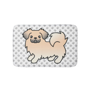 Cream Sable Tibetanischer Spaniel Cartoon Hund & P Badematte