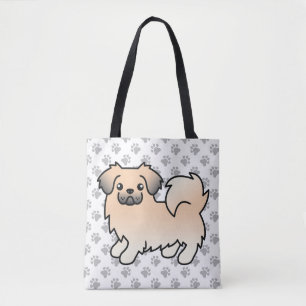 Cream Sable Tibetanischer Spaniel Süßer Cartoon-Hu Tasche