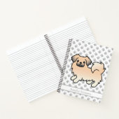 Cream Sable Tibetisch Spanisch Cartoon Dog & Text Notizblock (Innenseite)