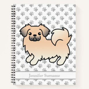 Cream Sable Tibetisch Spanisch Cartoon Dog & Text Notizblock