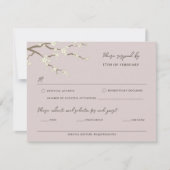 Cream Sakura Blume Kirschblüten Rosa Hochzeit RSVP Karte (Vorderseite)