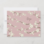 Cream Sakura Blume Kirschblüten Rosa Hochzeit RSVP Karte (Rückseite)