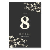 Cream Sakura Kirschblüten Elegante Hochzeit in Asi Tischnummer (Vorderseite)