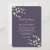 Cream Sakura Kirschblüten Lila Hochzeit Asiens Einladung (Vorderseite)