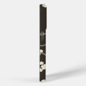 Cream Sakura Orientalisches Kirschblüten auf Braun Case-Mate iPhone Hülle (Rückseite / Rechts)