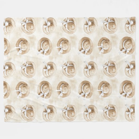 Cream Sand Beach Hats   Fleecedecke (Vorderseite (Horizontal))