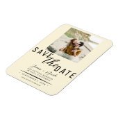 Cream Save the Date Foto Wedding Magnet (Linke Seite)