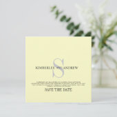 Cream Save the Date Monogram Wedding Ankündigung (Stehend Vorderseite)