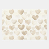 Cream Schmetterlinge & Herzen Geburtstag Geschenkpapier Set (Vorderseite 2)