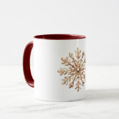Cream Schneeflocken Weihnachten  Tasse (Vorderseite Links)